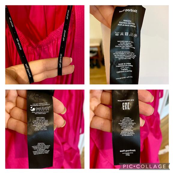 Self-Portrait Fuschia Cotton Poplin Maxi Dress Tiered Ruffle Long Sleeveless 2 - Picture 9 of 14